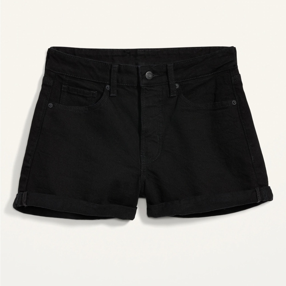 High-Waisted O.G. Cuffed Black Jean Shorts for Women -- 3-inch inseam- SIZE 2